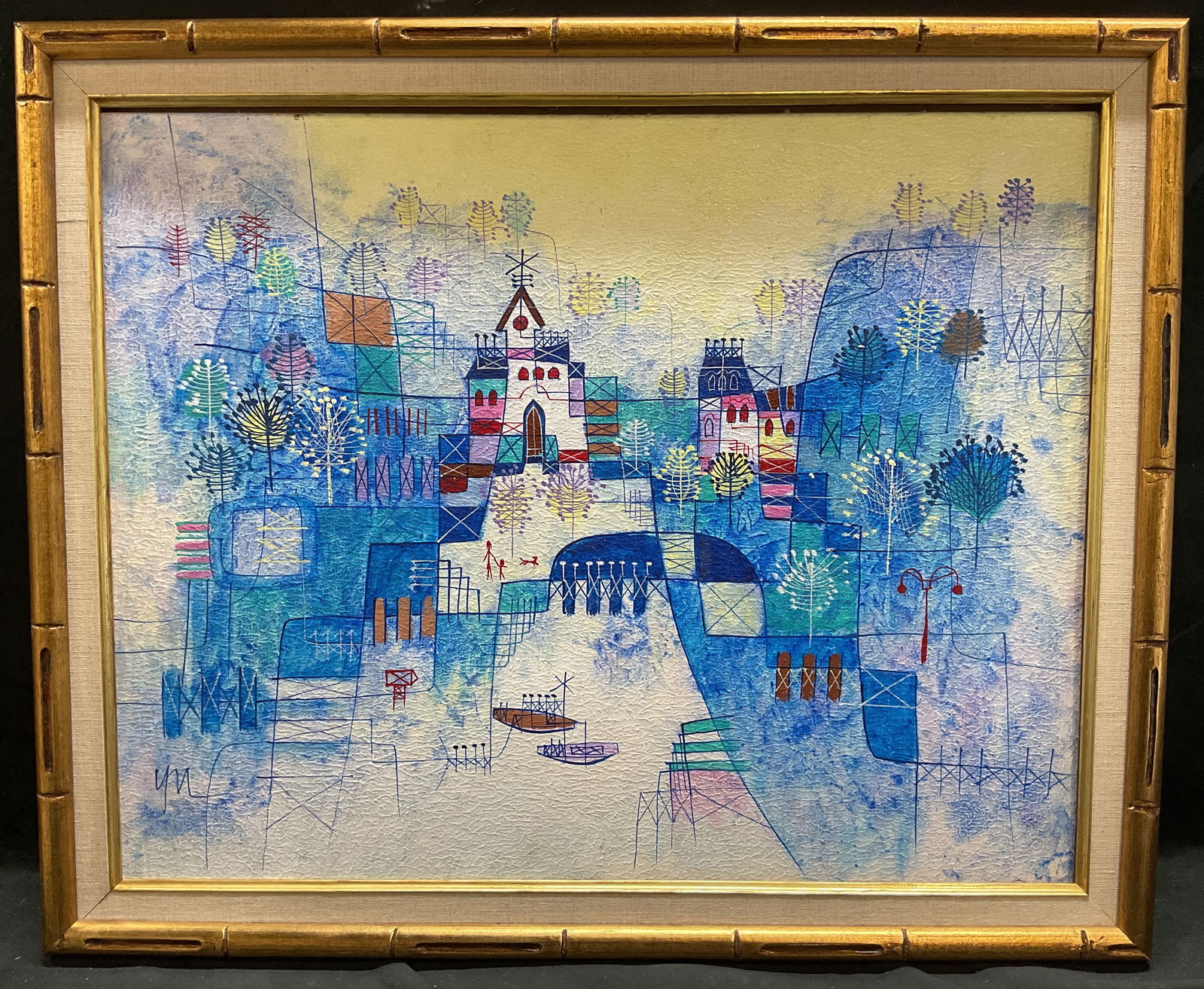 Heshi Yu Modern Abstract Cityscape Oil Painting (1 of 6)