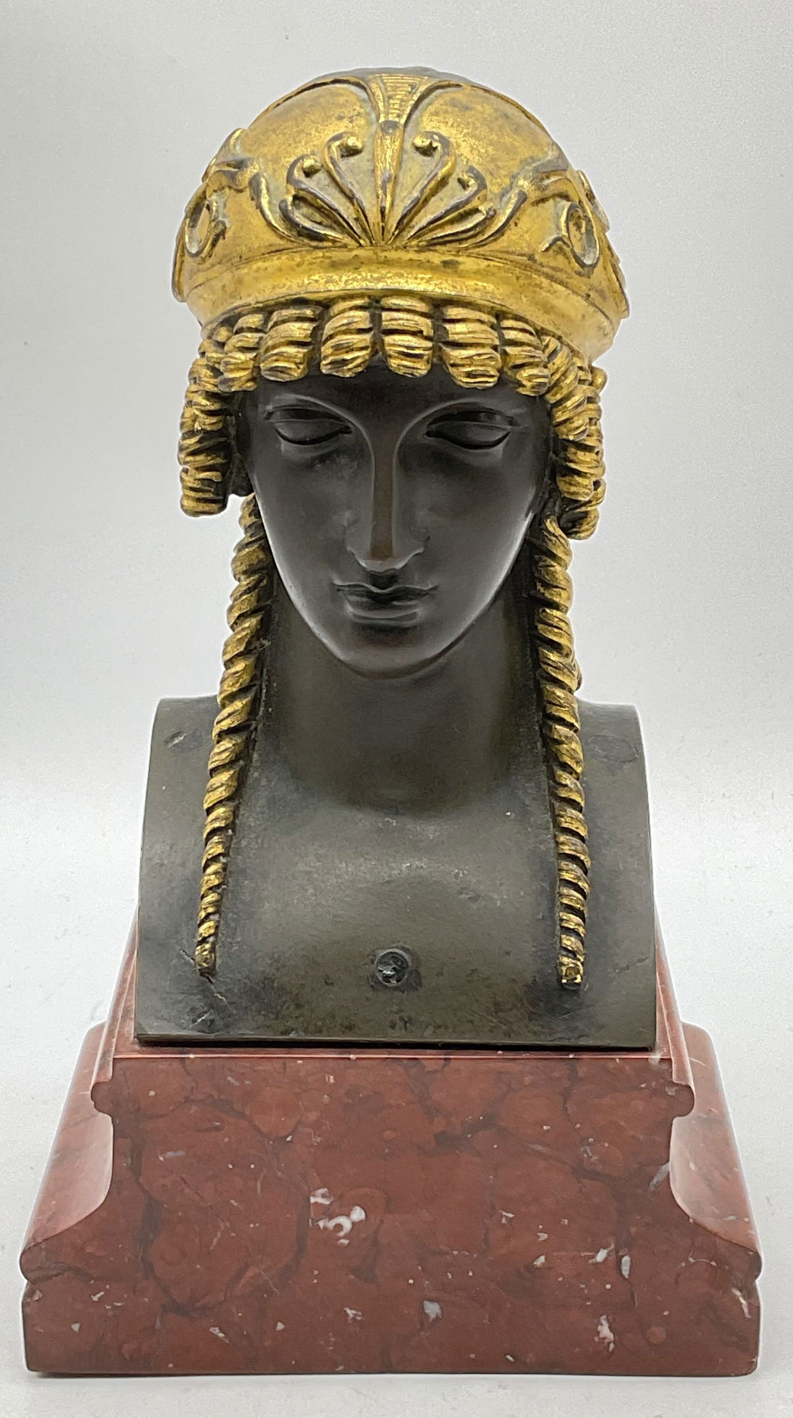 Antique Greco Roman Gilt Bronze Bust Woman (1 of 6)