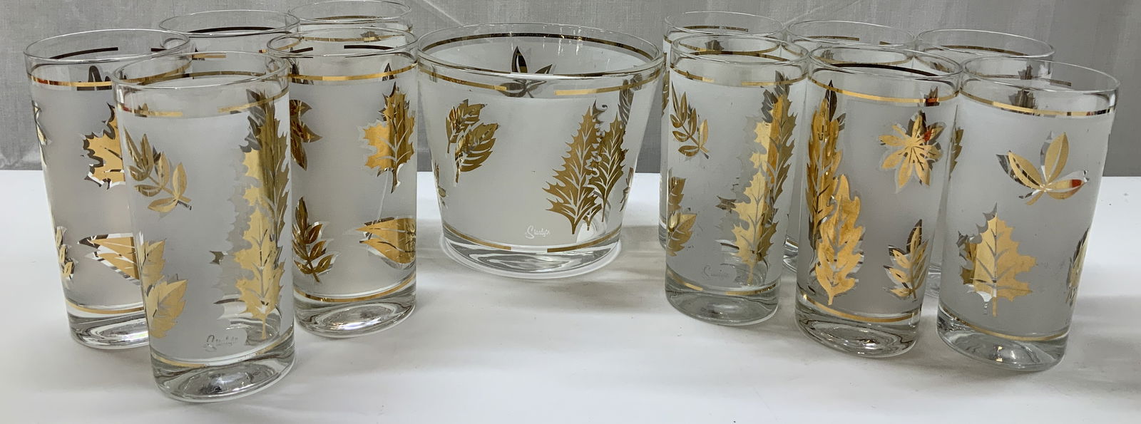 Lot 12 Vntg Starlyte Highball Glasses & Ice Bucket (1 of 8)