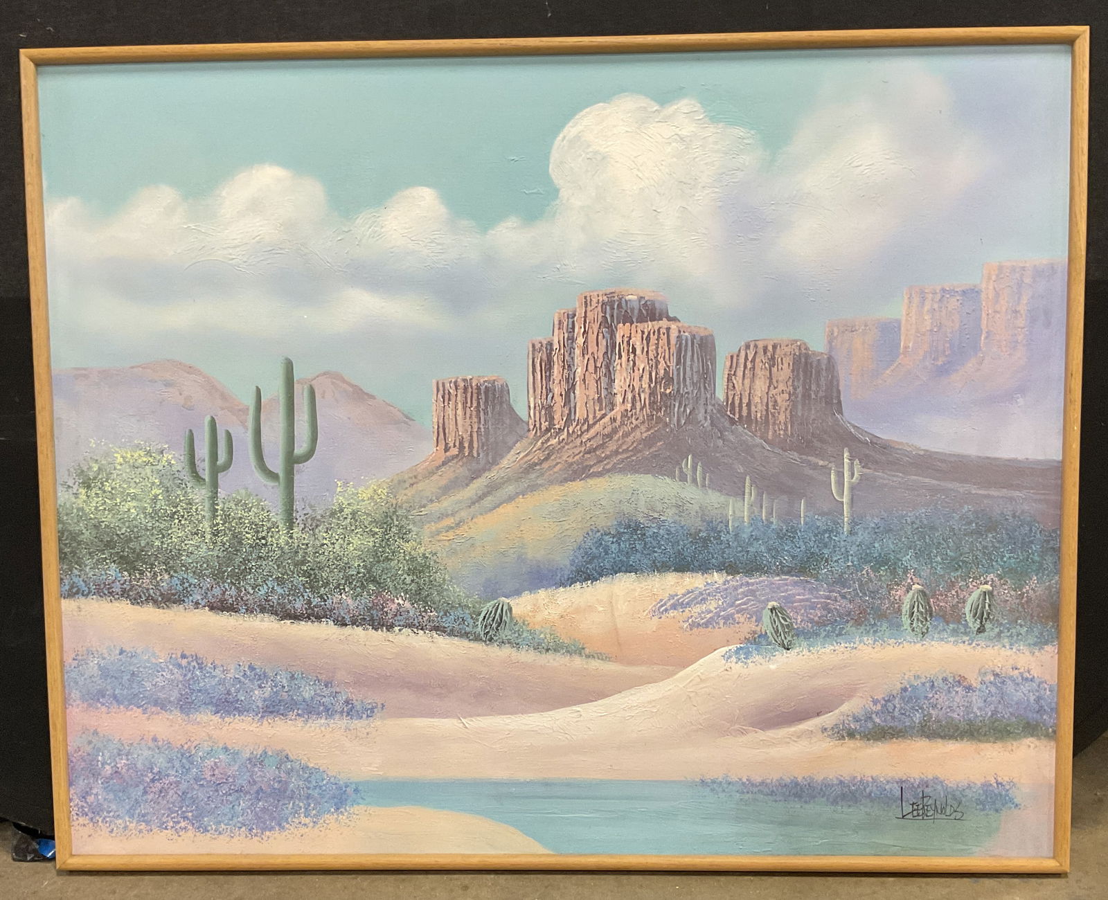 Signed Lee Reynolds Desert Landscape Oil Painting (1 of 6)