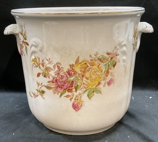 Antq Empire Pottery June Rose Chamber Pot