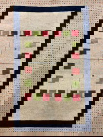 Vtg Hand Knotted Fringed Persian Gabbeh Rug