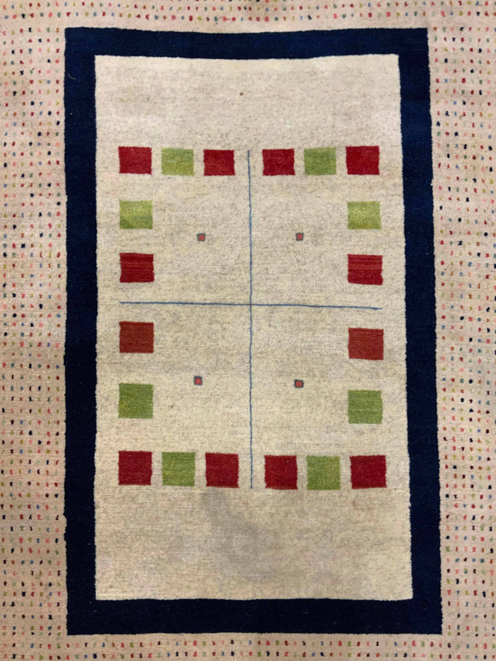 Vtg Hand Knotted Fringed Persian Gabbeh Rug (1 of 9)