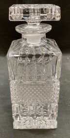 Heavy Cut Crystal Square Diamond Decanter