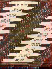 Vintage Handmade Wool Persian Kilim Rug