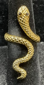 Gold Tone Snake Wrap Ring