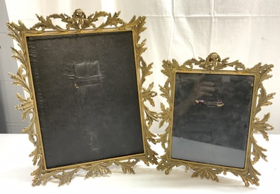 Set 2 Vntg Ornate Brass Ormolu Picture Frames