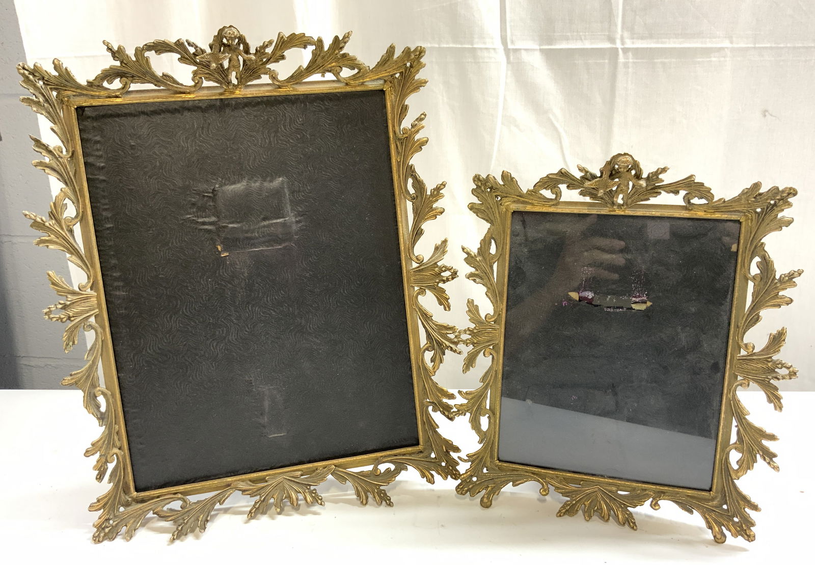 Set 2 Vntg Ornate Brass Ormolu Picture Frames (1 of 8)