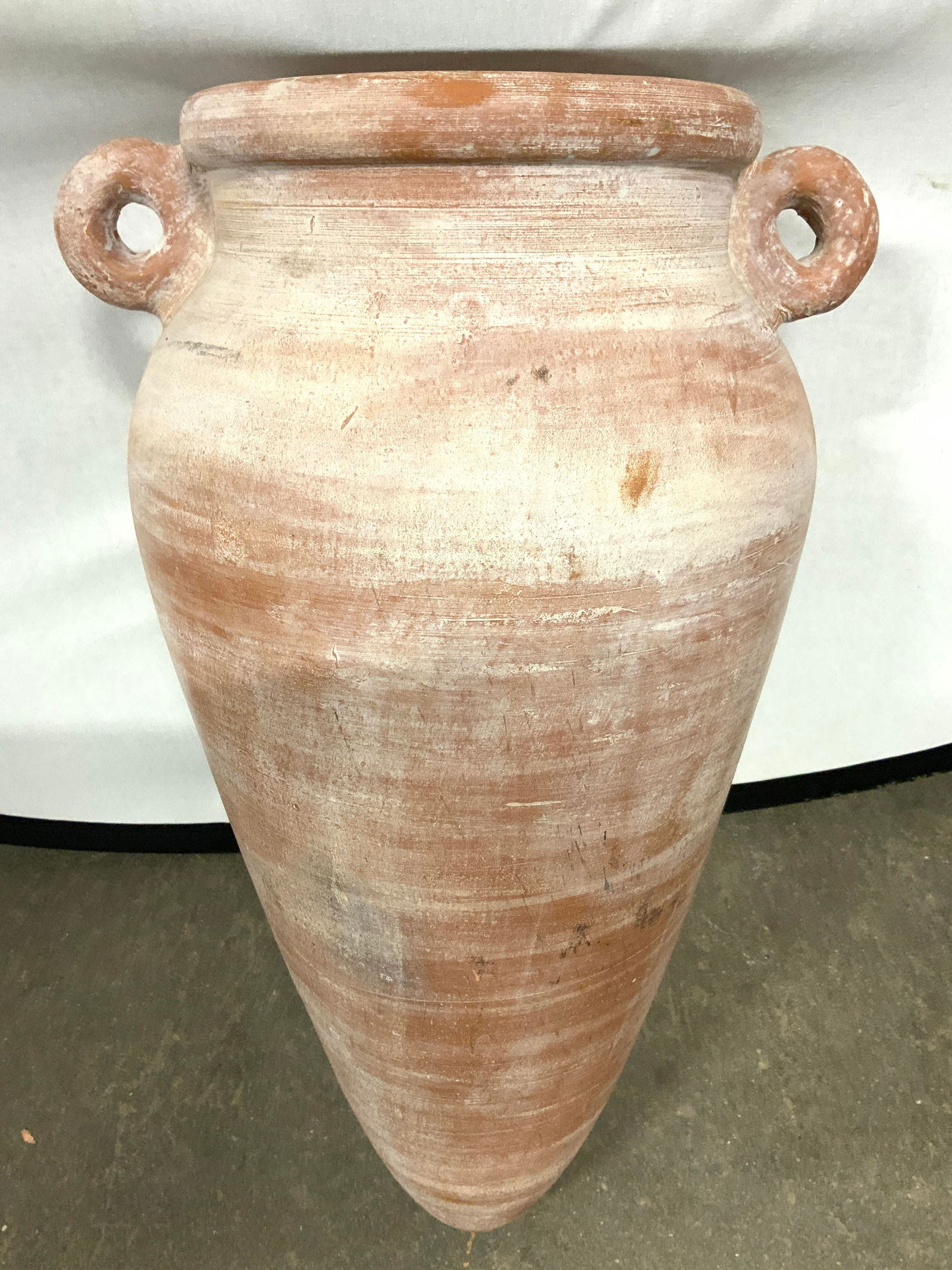 Vtg Terracotta Vase Urn W Rounded Base & Hndls 27 (1 of 8)