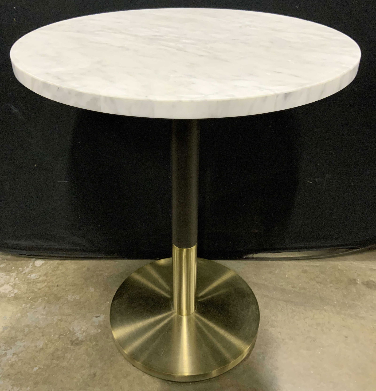 Marble Top Table Accent Table Brshd Metal Base (1 of 8)