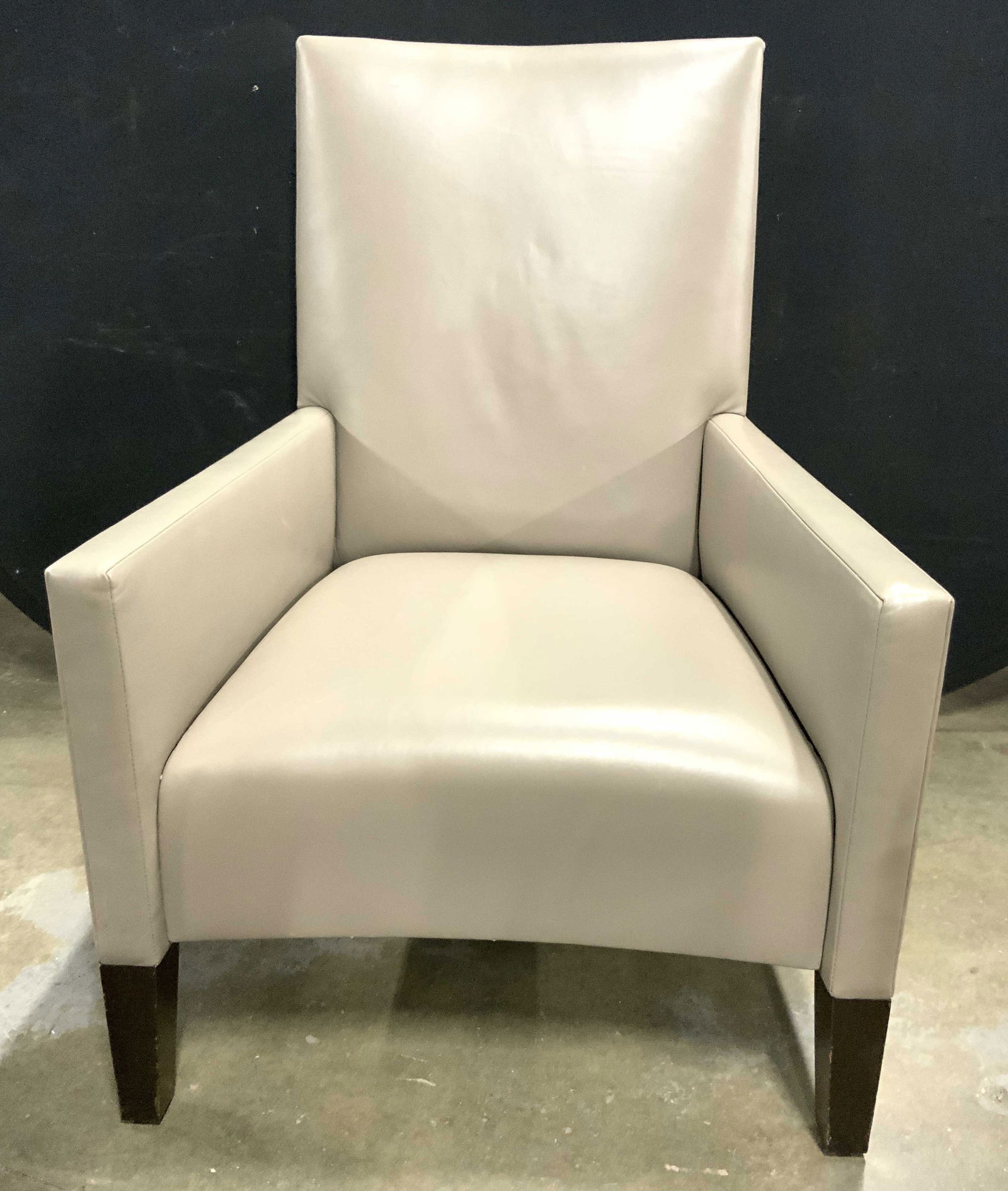 MCM Leather Upholstered Armchair W Legs Grey (1 of 8)