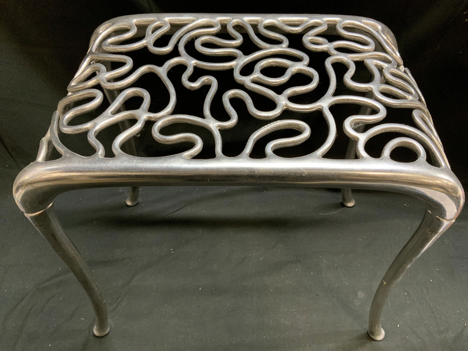 STEPHANE RONDEL Cast Aluminum Peanut Footstool (1 of 11)