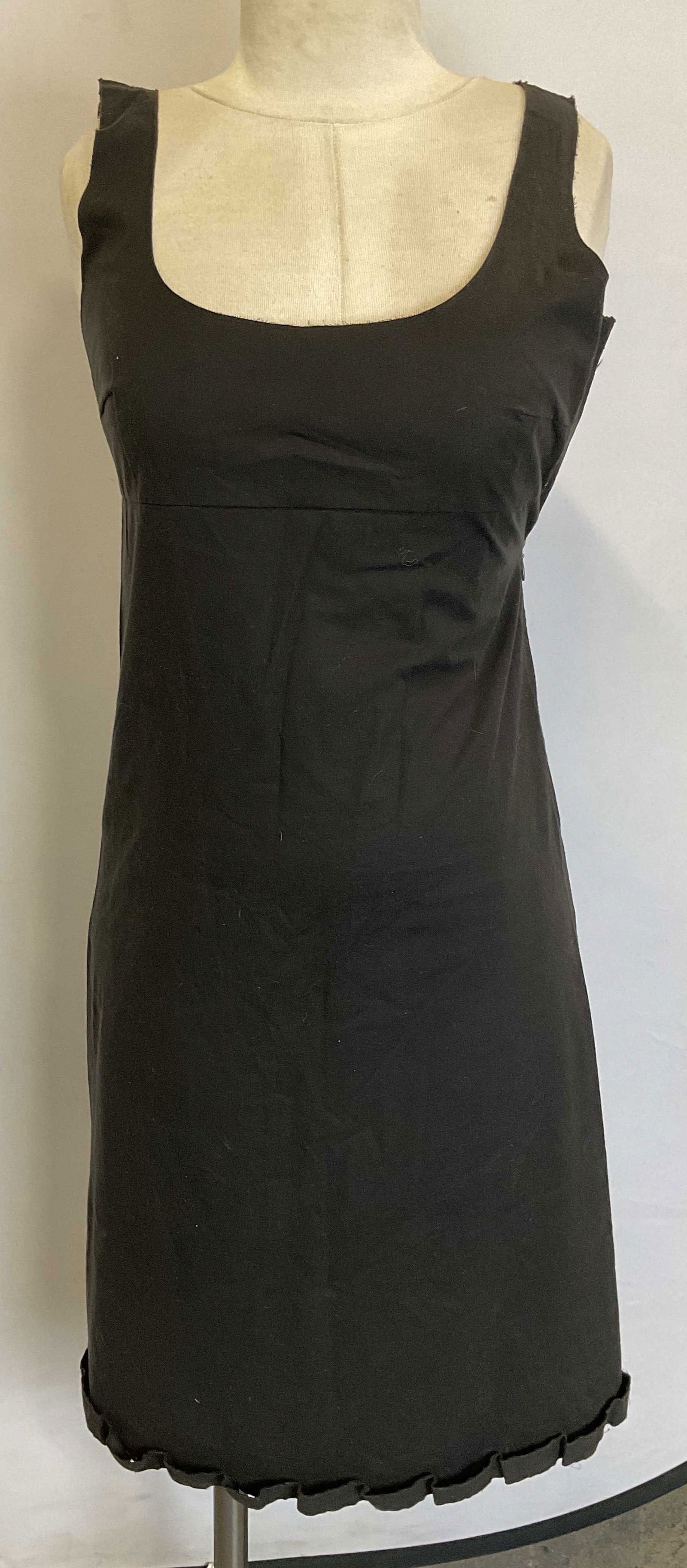 Prada Black Sleeveless Ribbon Trim Dress, Italy (1 of 8)