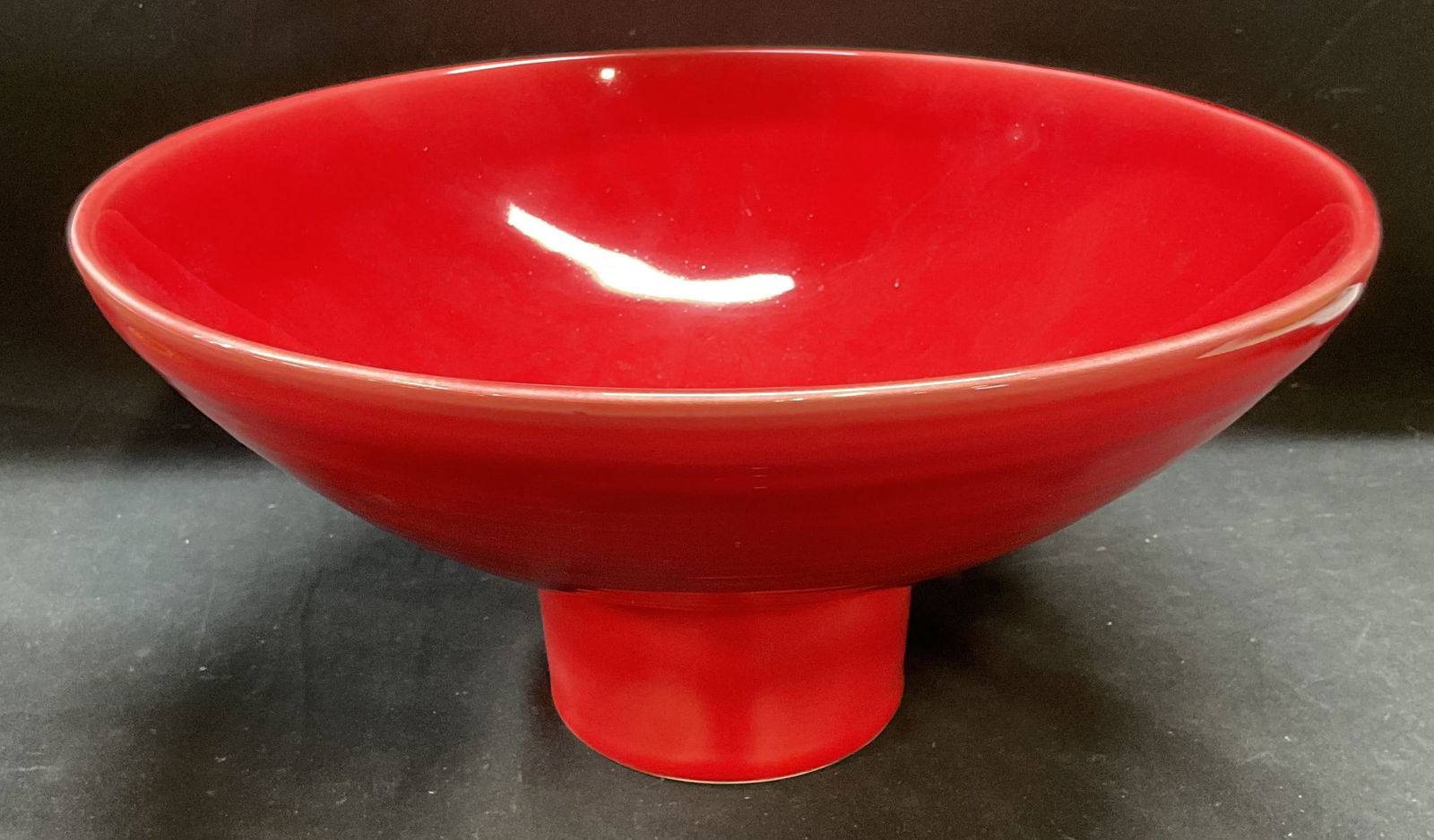 Obrarte Ceramica Red Pedestal Bowl, Portugal (1 of 6)