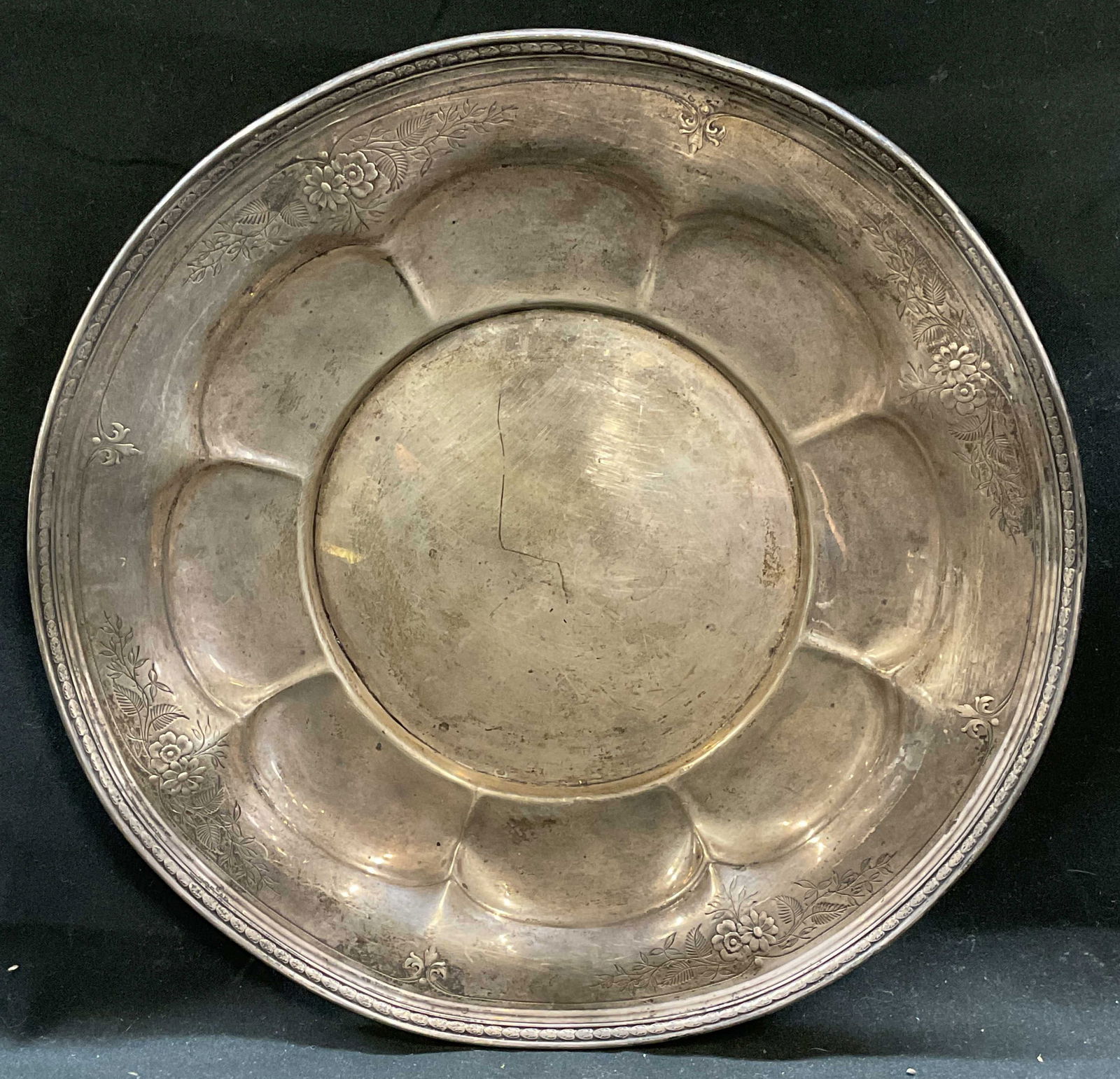 Vintage Signed Sterling Silver Platter 8.81 Ozt (1 of 7)