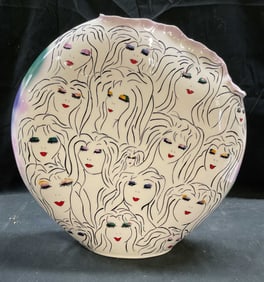 Sancia Porcelain Hand Painted Woman Head Vase