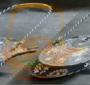 Vtg Japanese Cloisonne Enamel Teapot