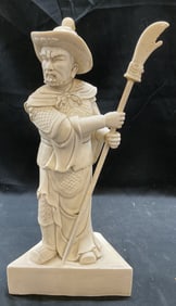 Sgn Chinese Porcelain Warrior Fig Statue