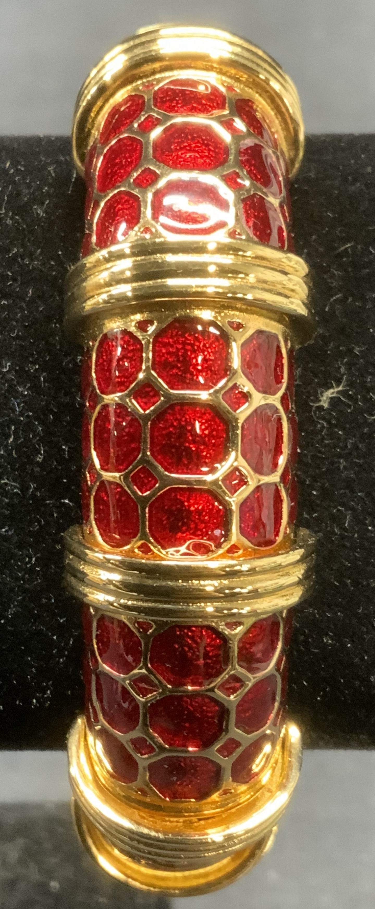 Judith Leiber Gold Plated Red Enamel Bracelet (1 of 10)