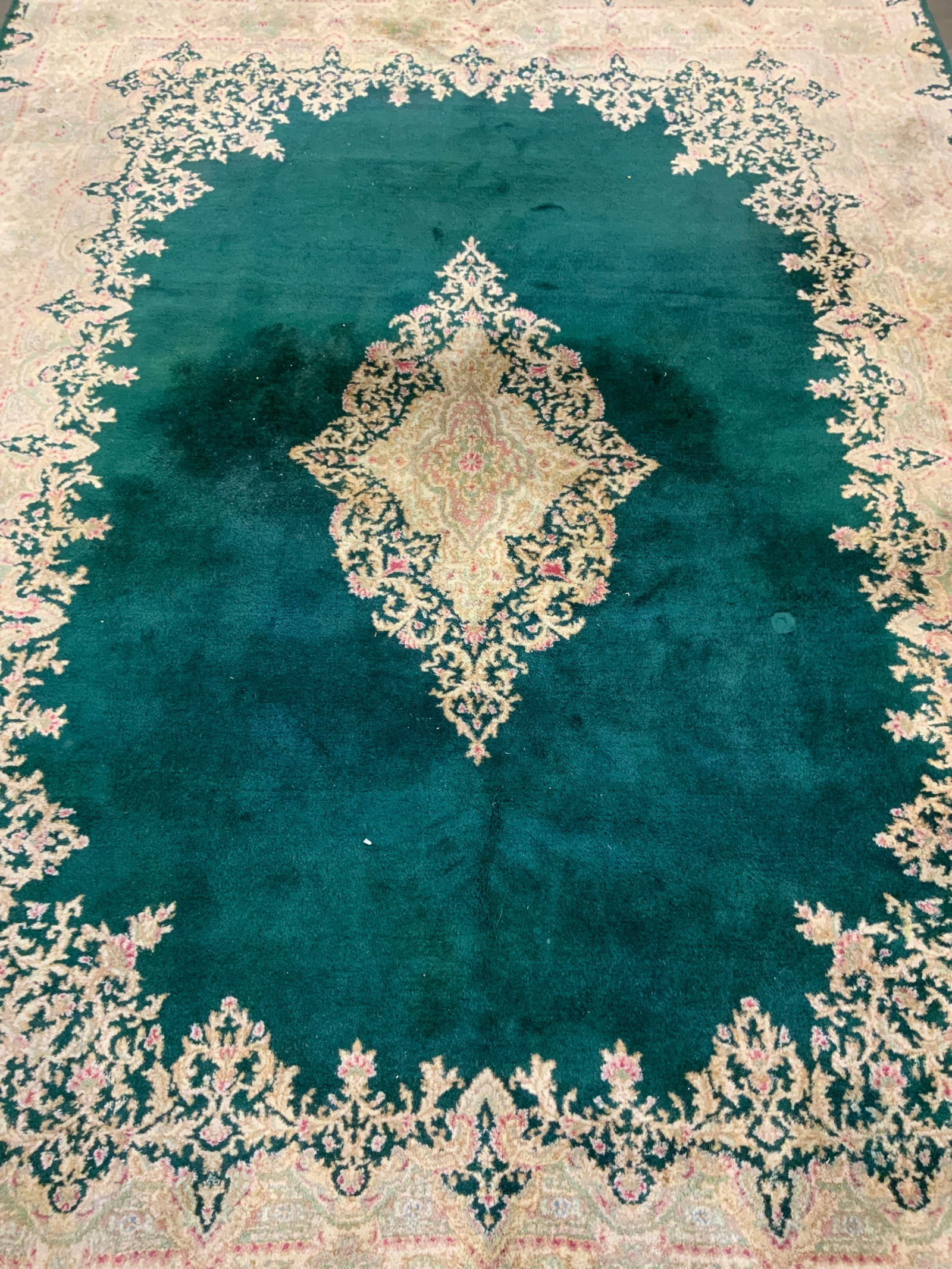 Vtg Handmade Fringed Oriental Oversized Wool Rug (1 of 9)