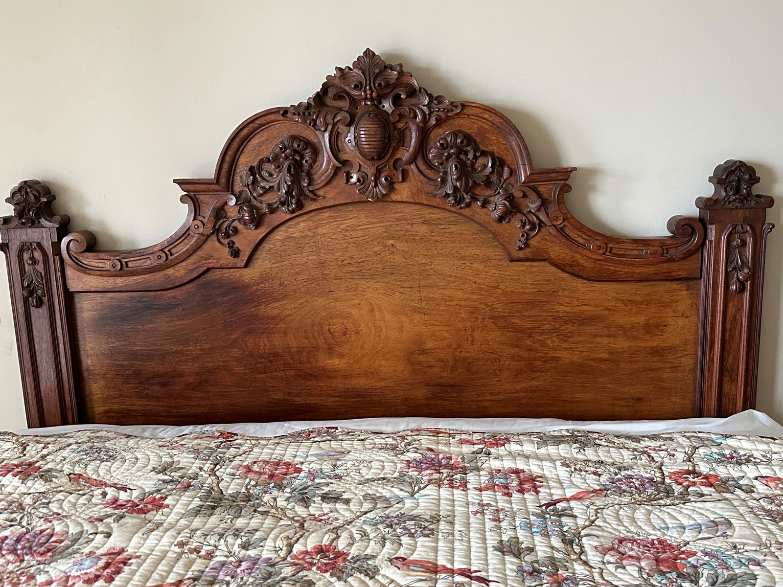 Rococo Walnut Carved Headboard (1 of 8)
