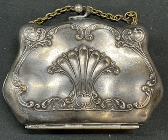 Vintage Hard Case Nickel Silver Handbag