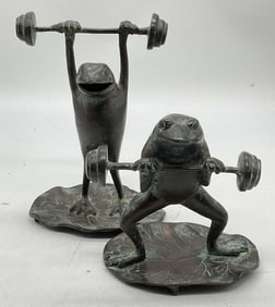 Lot 2 Maitland Smith Bronze Patina Frog Figurals