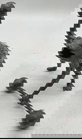 Bronze Patina Weightlifting Frog Figural (1 of 6)