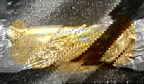 Signed AK 18K Yellow Gold Chain Band Ring Turkey (1 of 6)