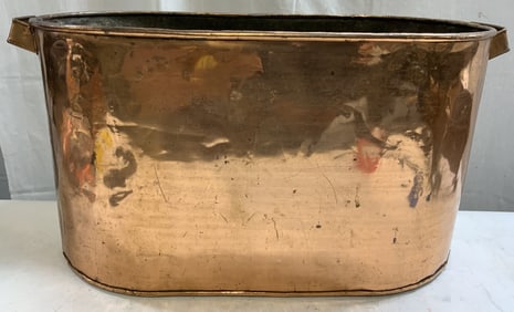 Vintage Copper Boiler Wash Tub W Handles