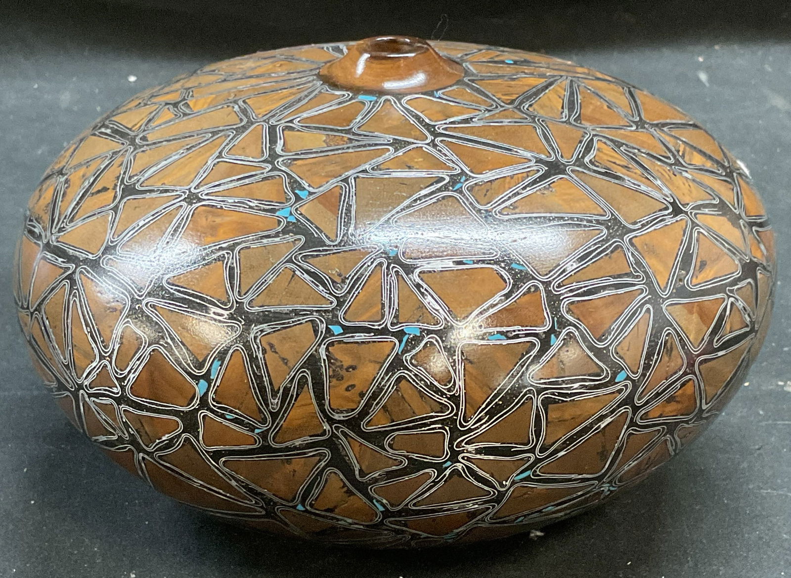 James Barnes Red Resin Turned Wood Vase (1 of 6)