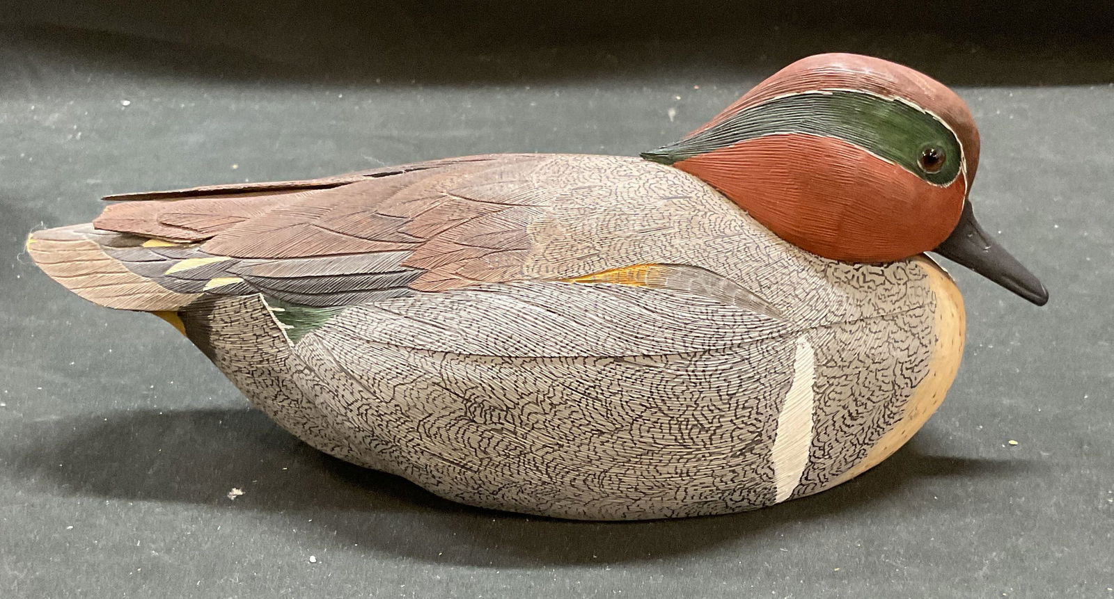 John H Mulak Green Wing Teak Wood Decoy (1 of 6)