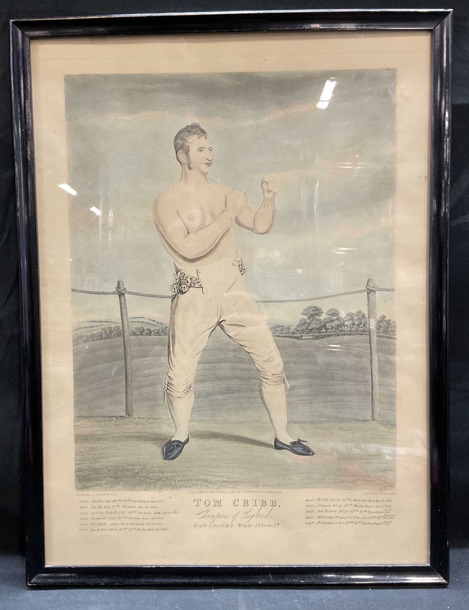 Framed 1842 J Jackson Tom Cribb Boxer Engraving (1 of 7)