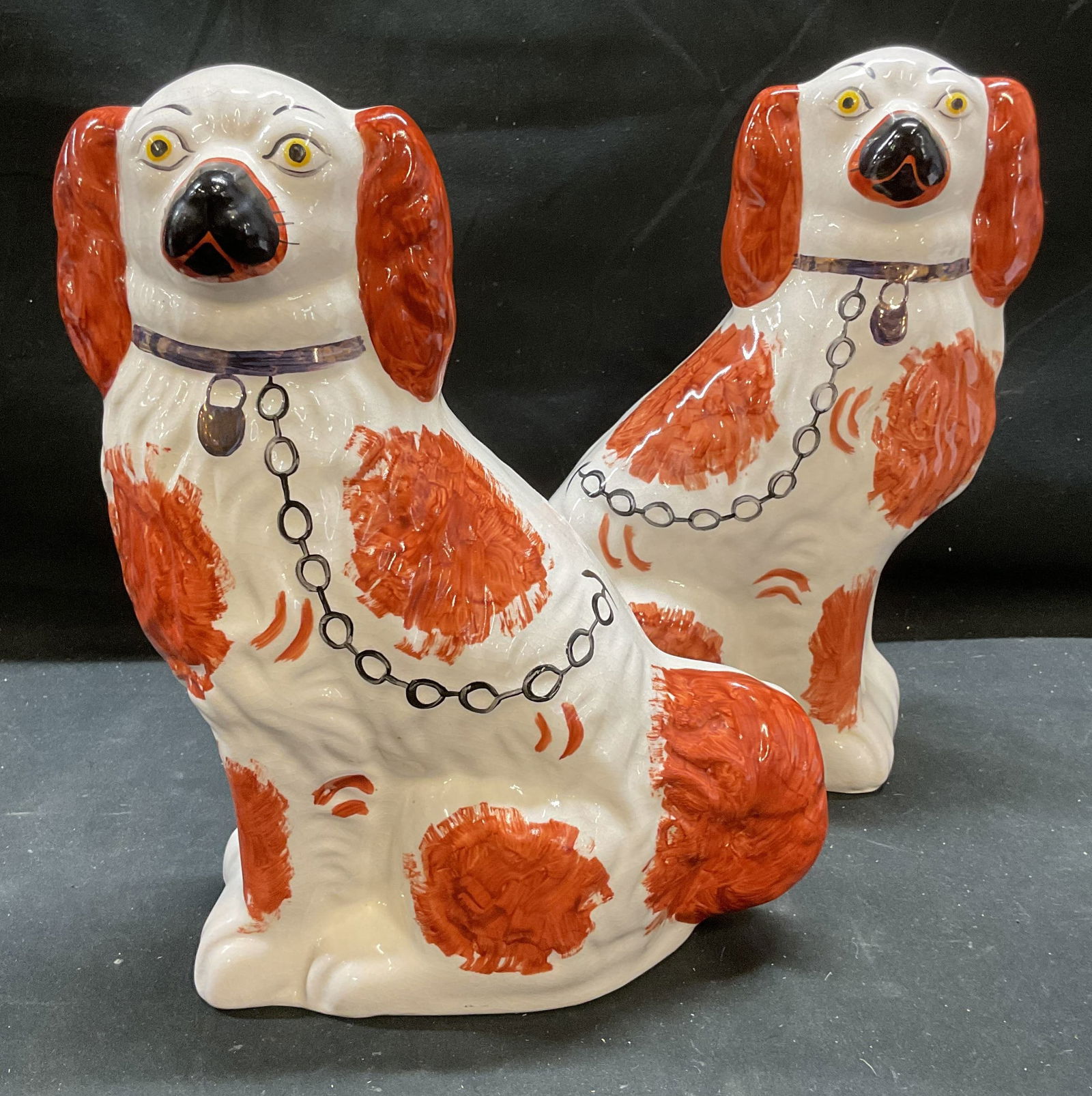 Pair NP Pottery Wales Staffordshire Dog Figurines (1 of 9)