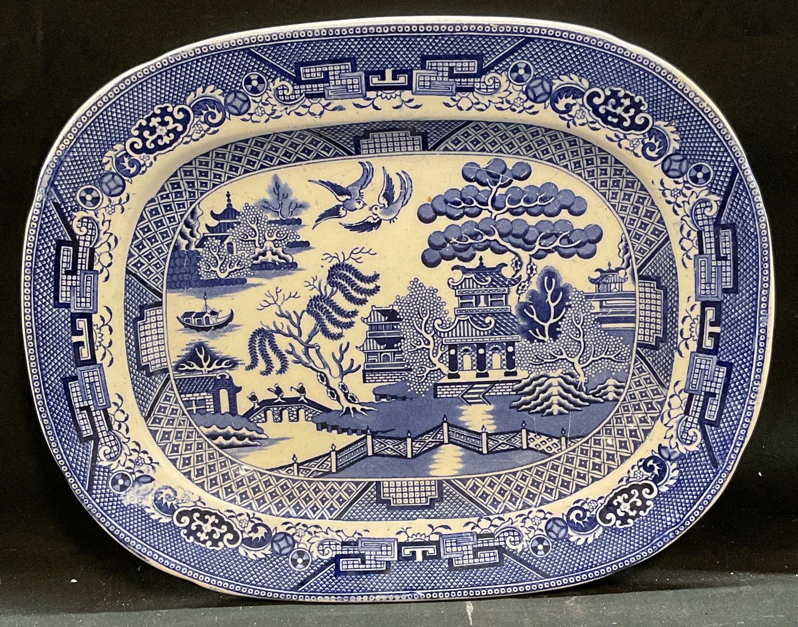 J & M P. B. & Co Blue Willow Transferware Platter (1 of 7)