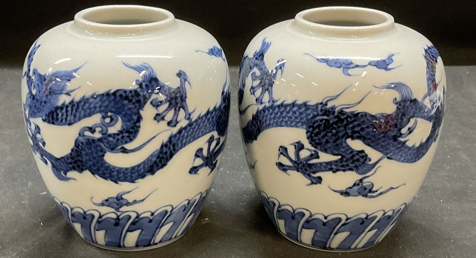 Pair Fitz & Floyd Porcelain Ginger Jar Vases (1 of 7)