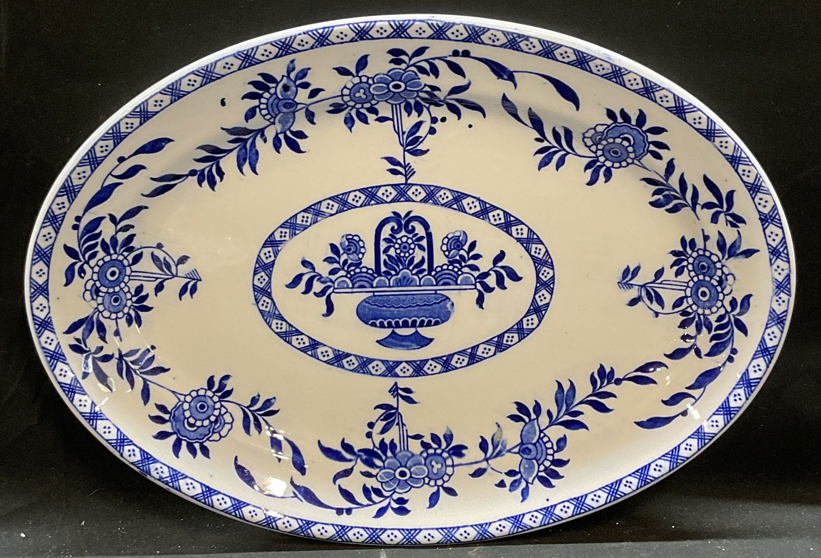 Antq James M Shaw Delph Transferware Platter (1 of 7)