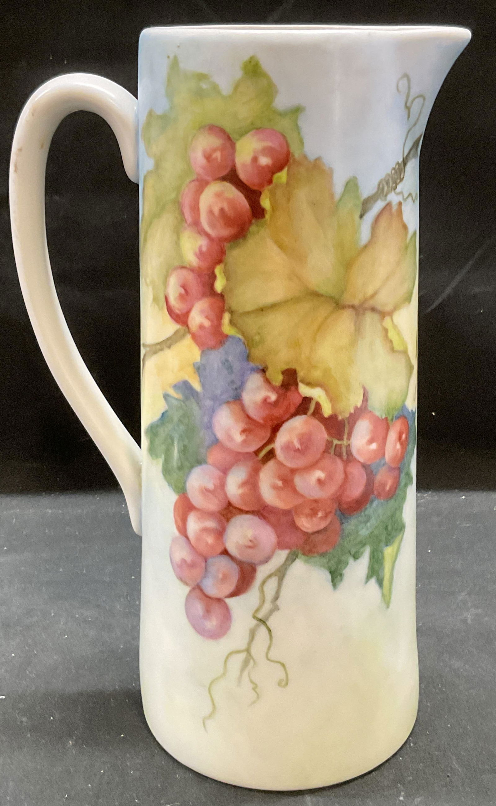 Signed CL Porcelain Hand Painted Grape Pitcher (1 of 6)