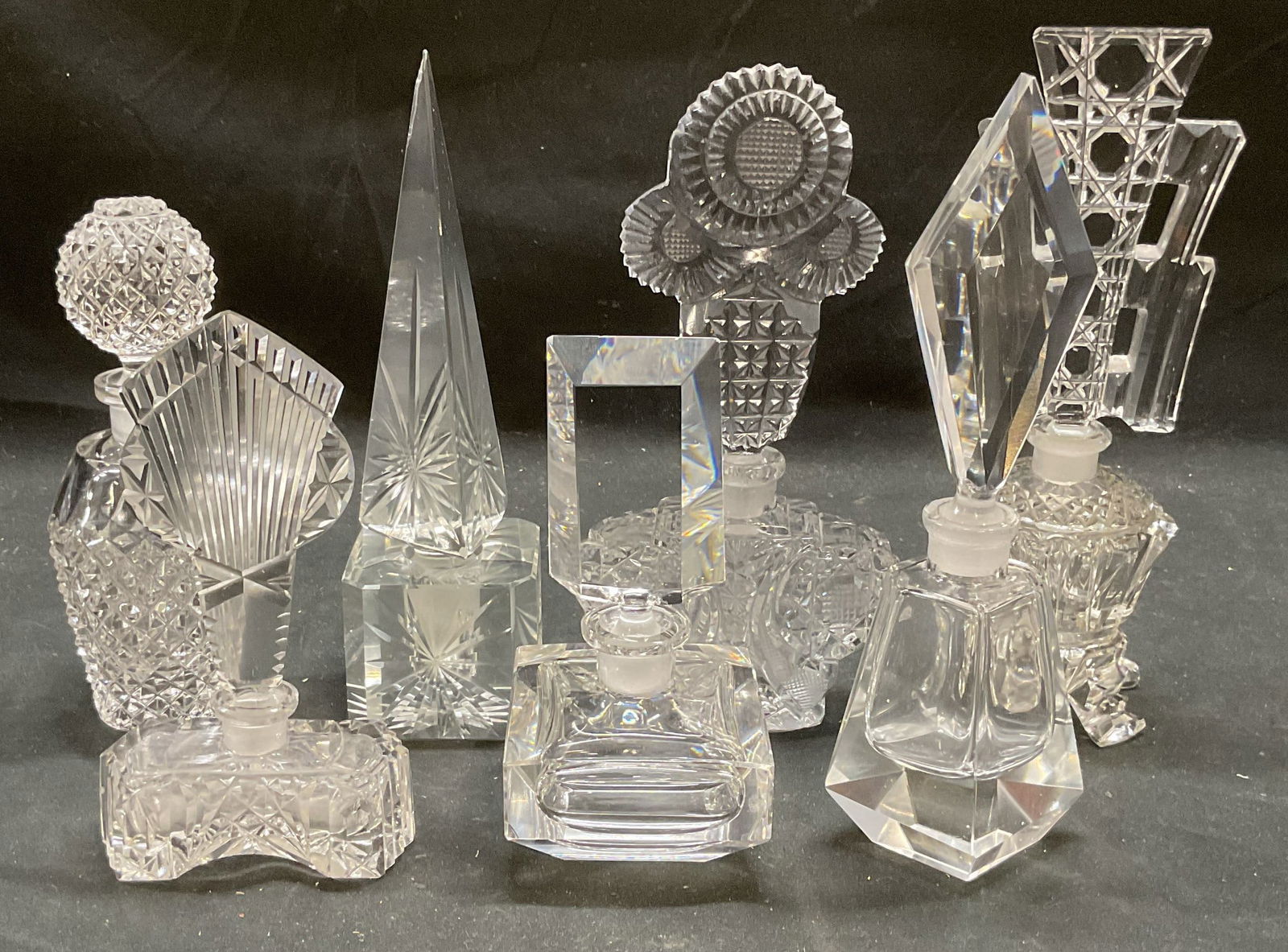 Lot 7 Vintage Cut Crystal & Glass Perfume Bottles (1 of 10)