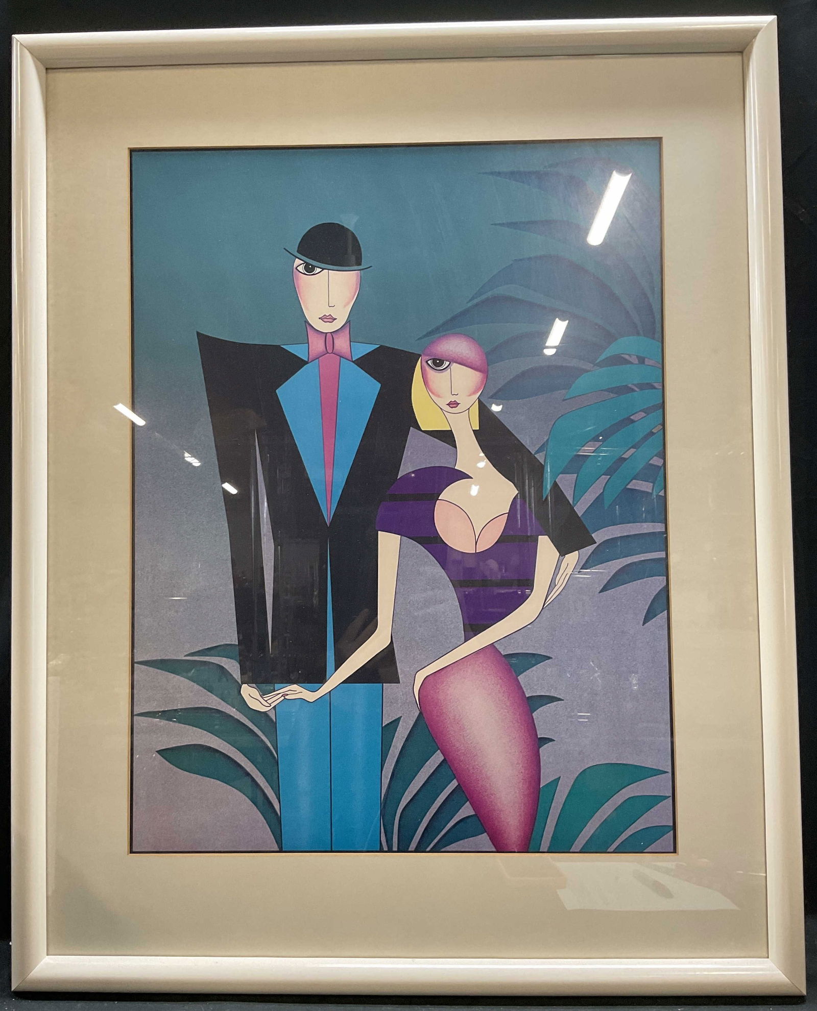 Framed After Morris The Couple Lithograph 3ft (1 of 6)