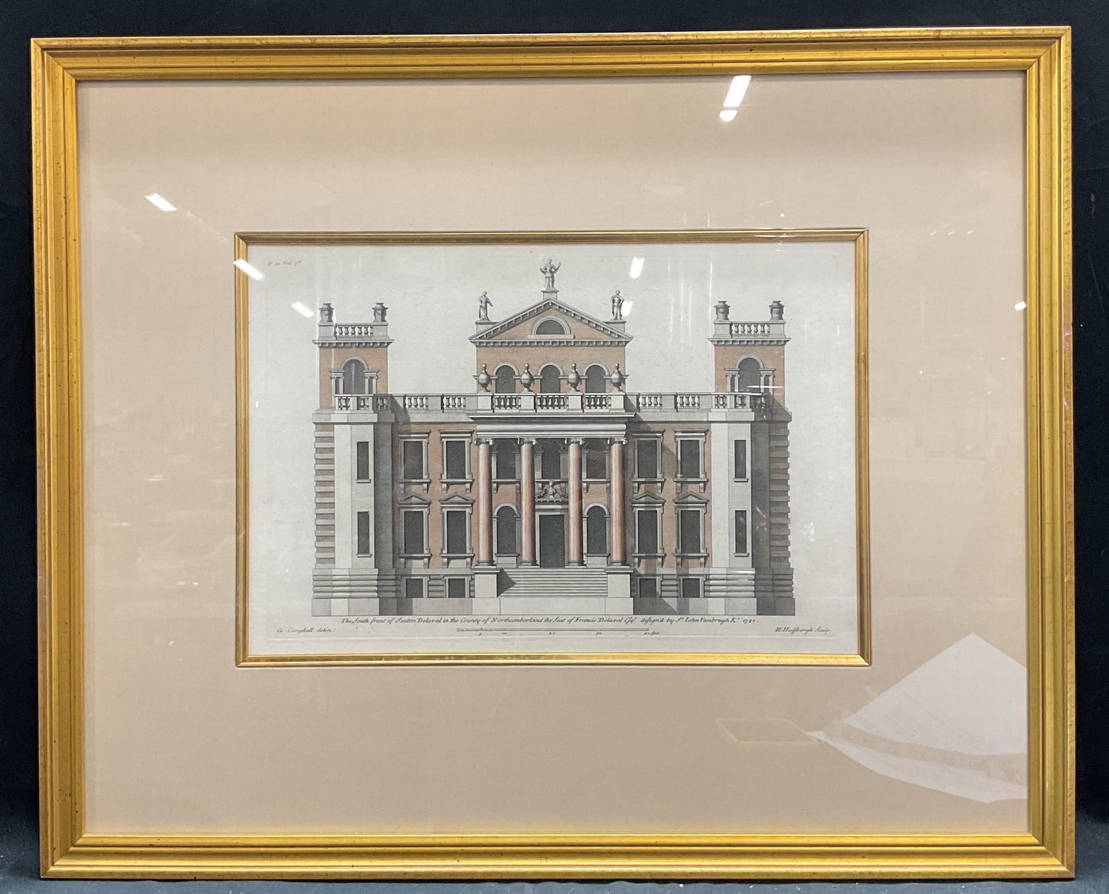 1790 Campbell Seaton Delaval Hall Engraving 25in (1 of 7)