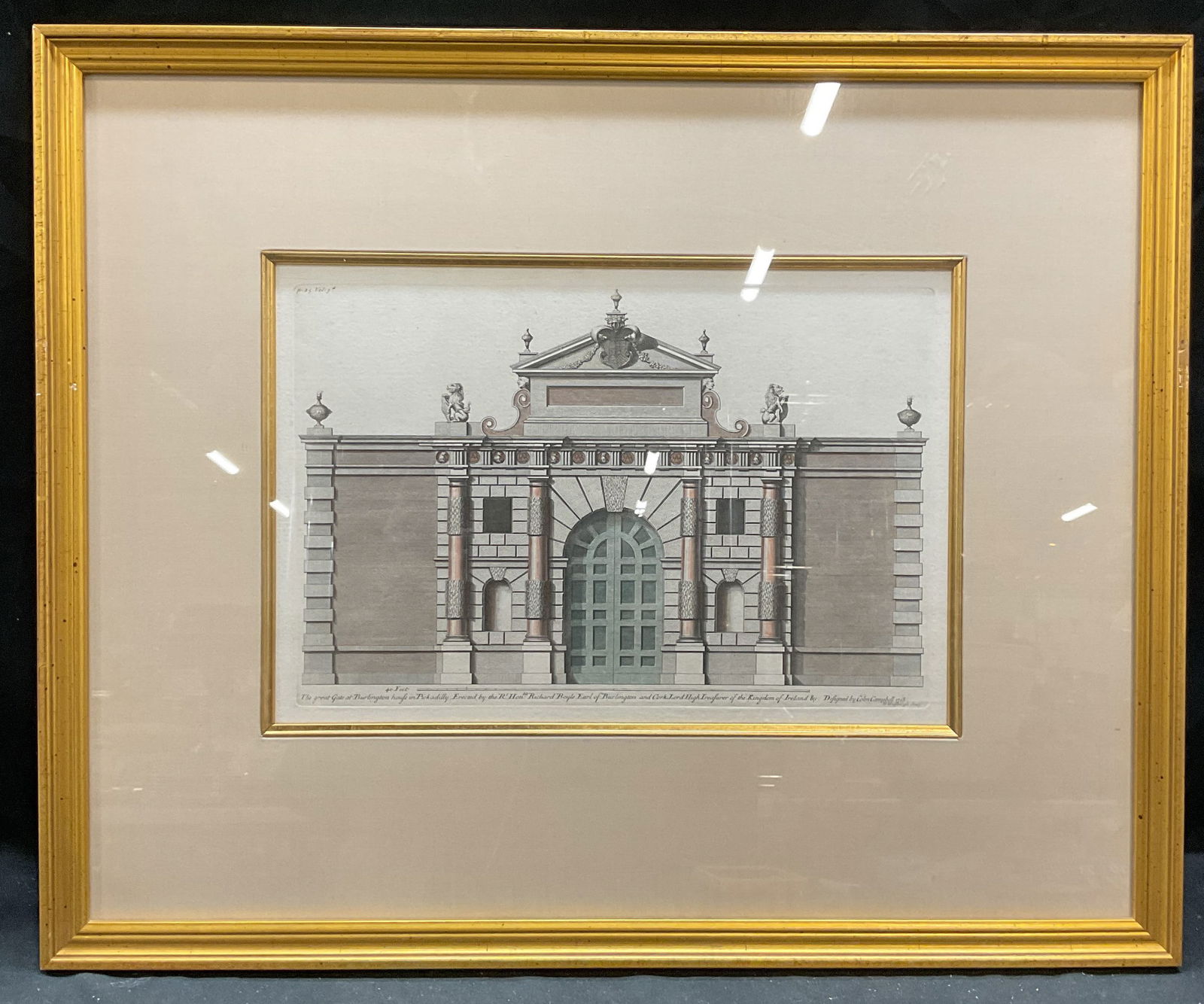 1790 Campbell Burlington House Color Engraving 25i (1 of 7)