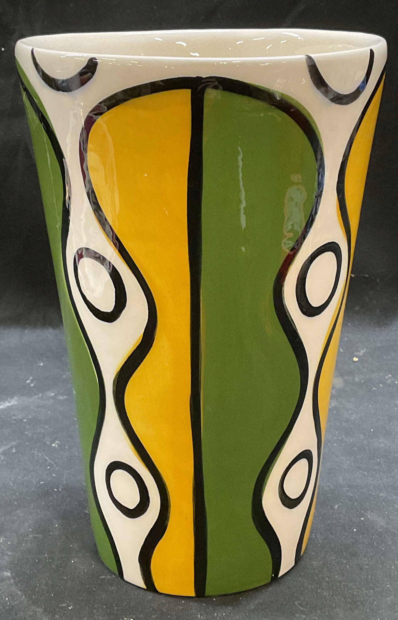 Signed Hand Painted Abstract Ceramic Vase (1 of 6)