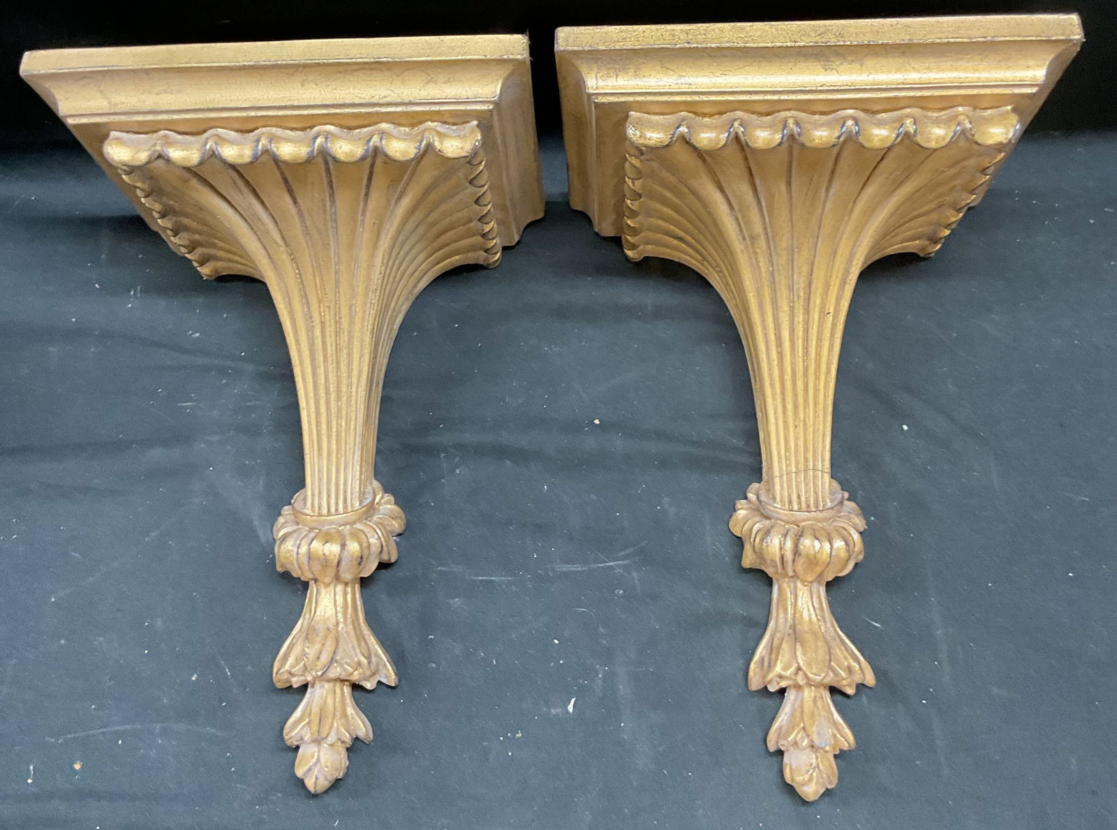Pair Gilt Wall Corbel Floating Shelves (1 of 6)