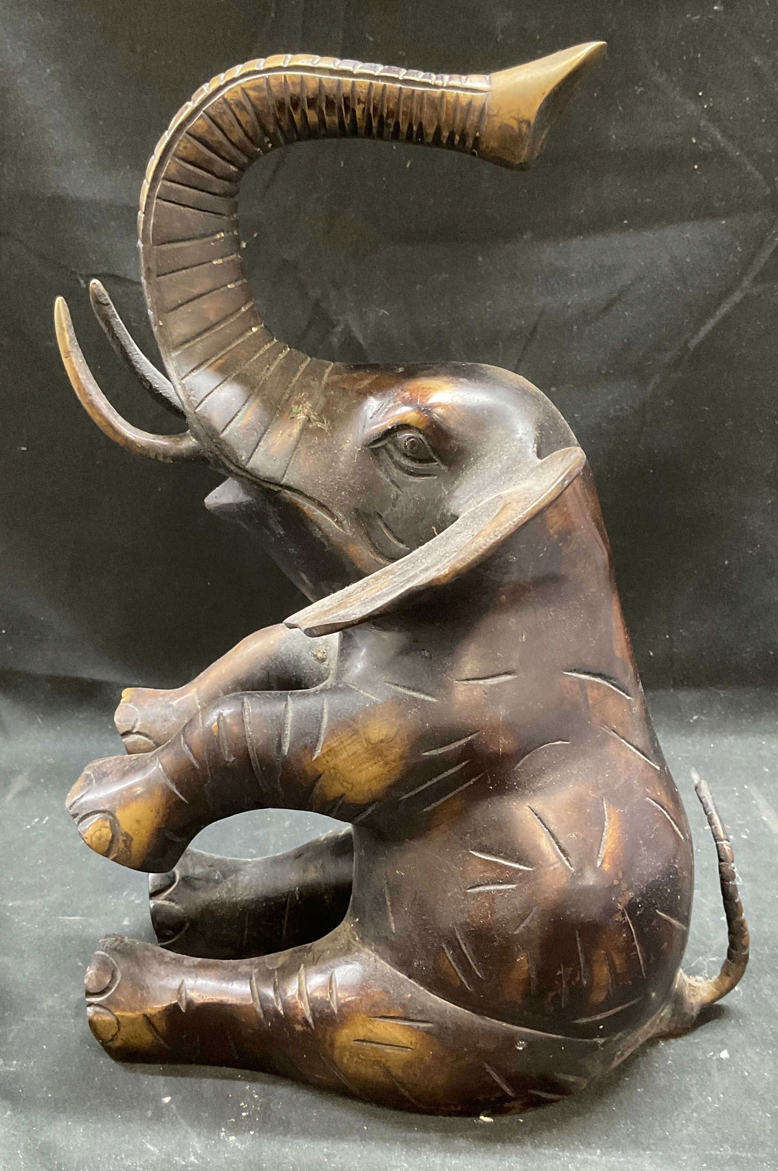 Vntg Bronze Patina Brass Elephant Figurine India (1 of 6)