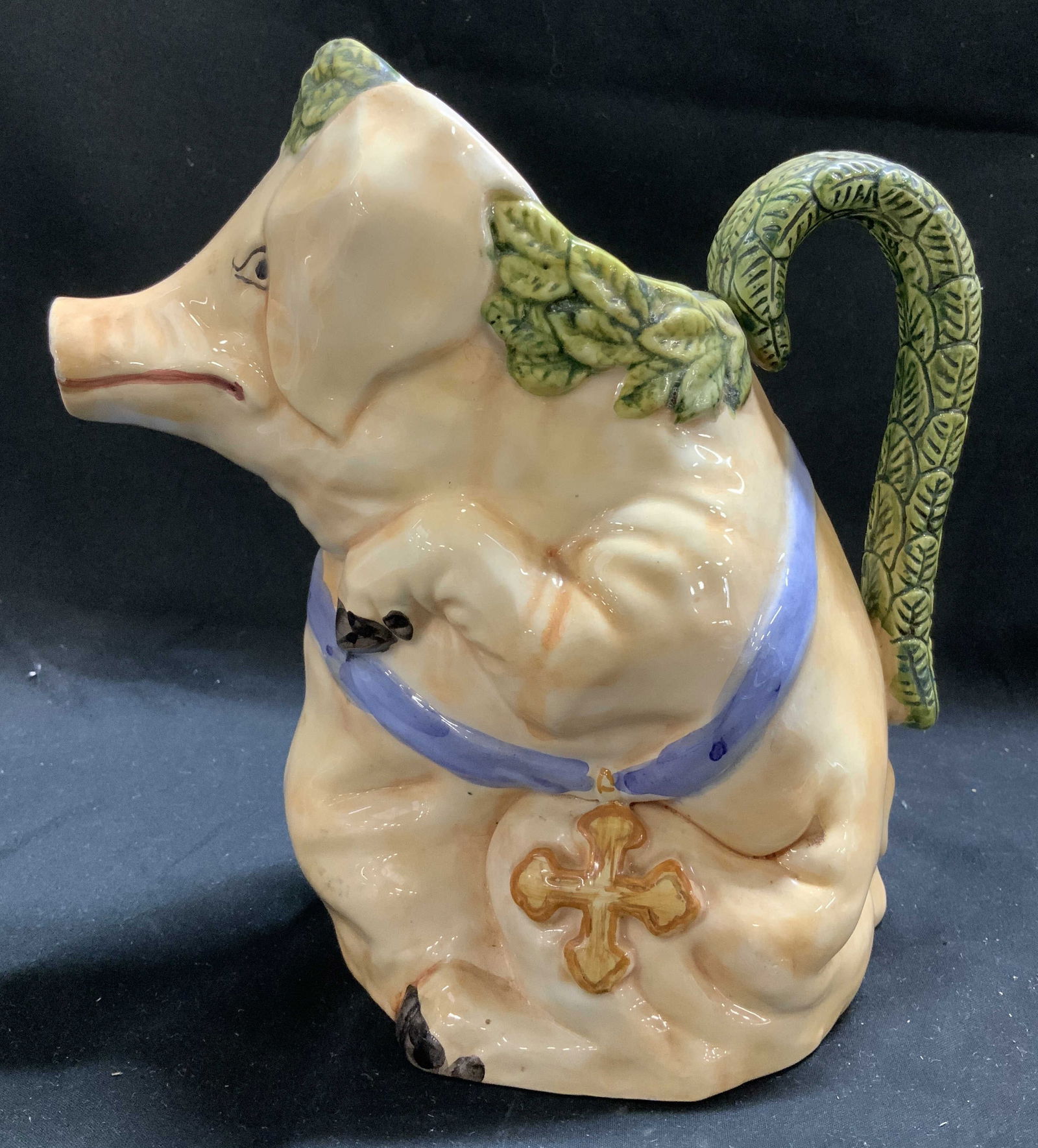 Vintage Monk Pig Ceramic Pitcher (1 of 8)