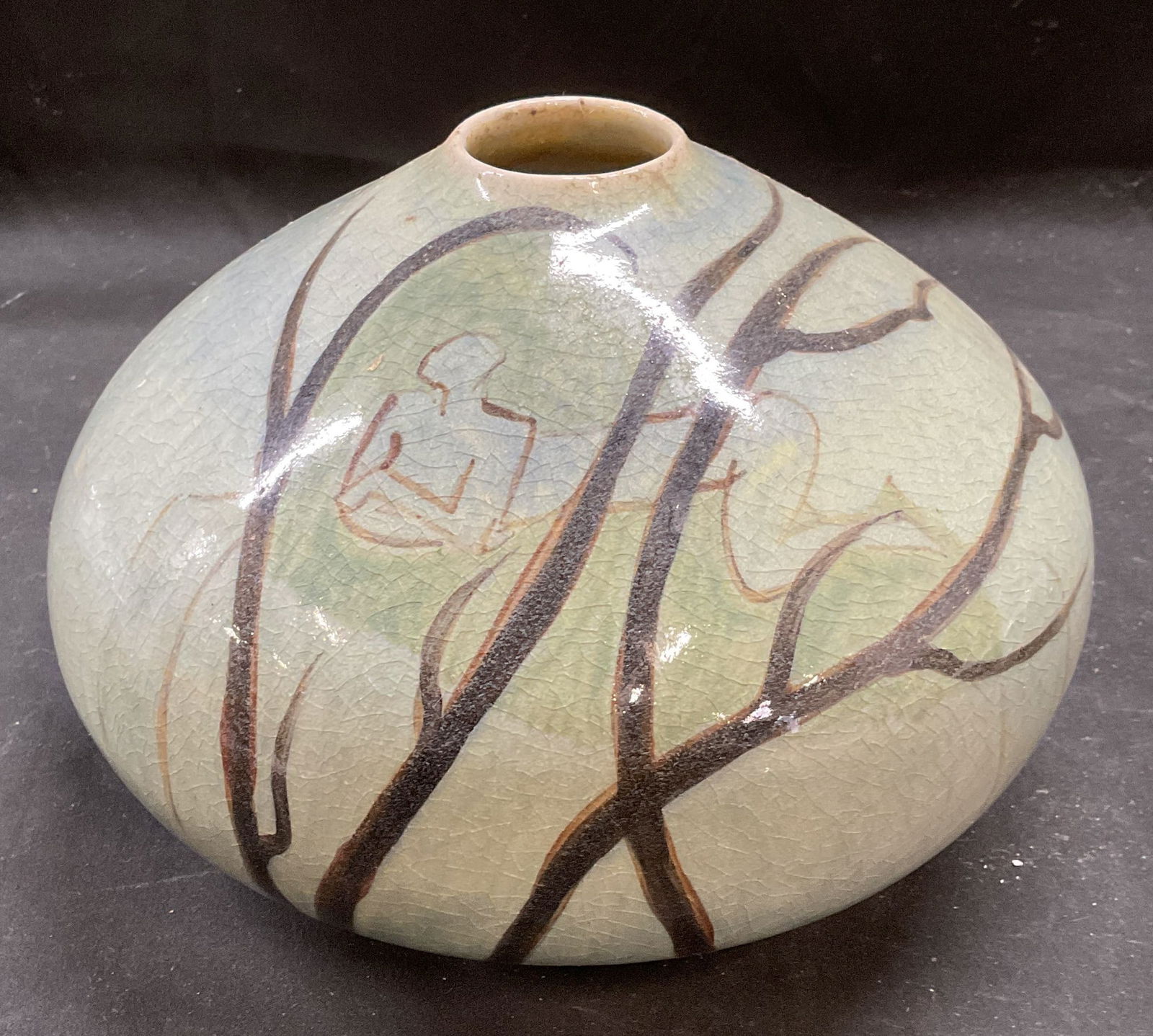 Vtg Karlsruhe Pottery Figural Vase, Germany (1 of 6)