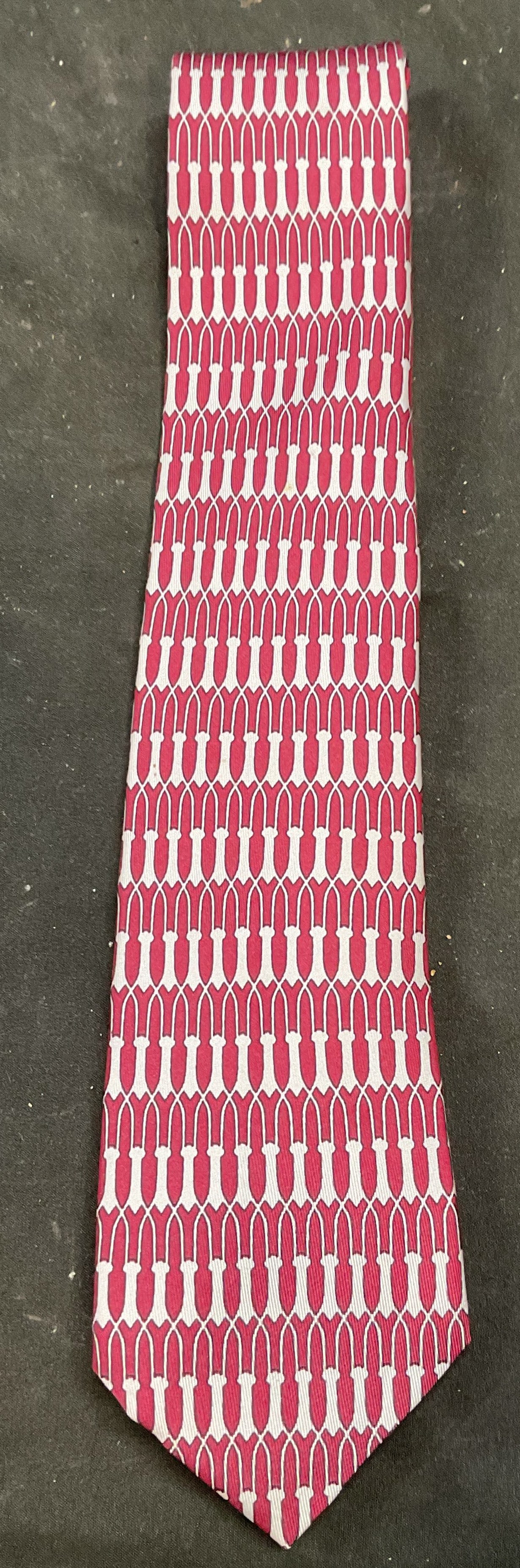 Hermes Red & Blue Silk Tie, France (1 of 6)