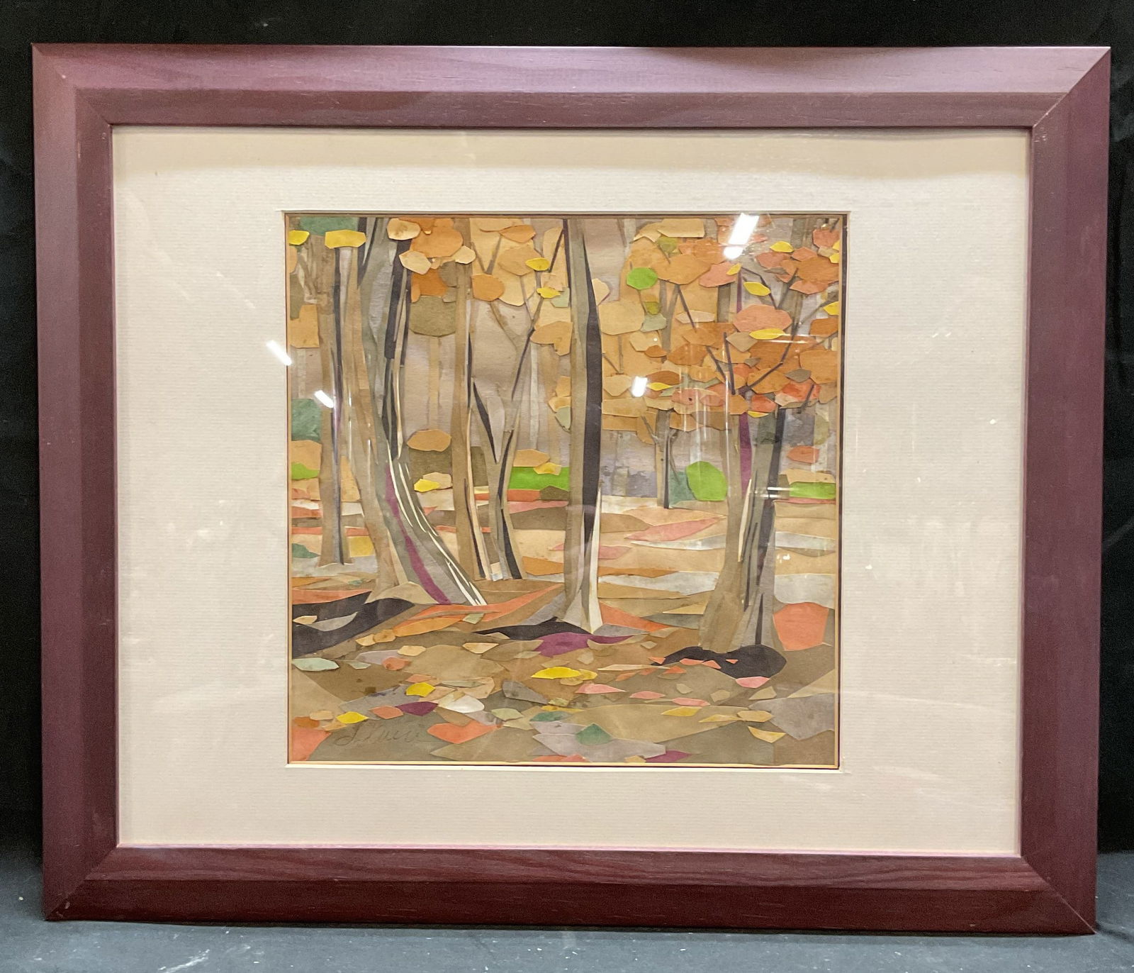Framed Signed Forest Landscape Collage (1 of 6)