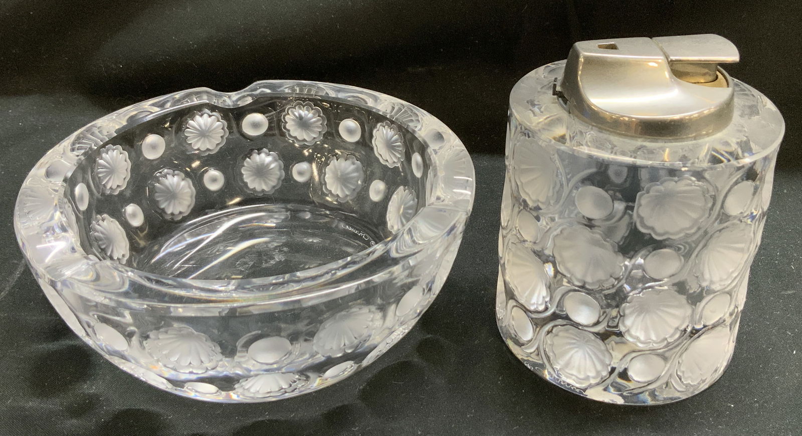 Lalique Tokyo Crystal Ashtray&Table Lighter France (1 of 6)